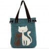 Classic canvas bag with printed cat