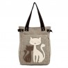 Classic canvas bag with printed cat