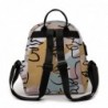 Trendy mini backpack - abstract line face printed