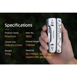 ROXON S802 Phantom - multi tool - pliers / scissors with replaceable knife / wire cutters