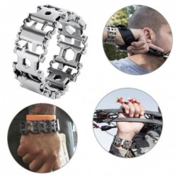 29 in 1 multi tool - stainless steel bracelet - screwdriver / bottle opener / allen wrench