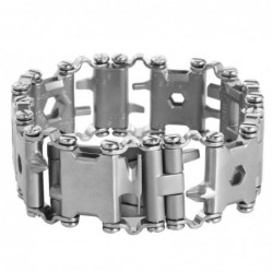 29 in 1 multi tool - stainless steel bracelet - screwdriver / bottle opener / allen wrench