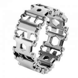 29 in 1 multi tool - stainless steel bracelet - screwdriver / bottle opener / allen wrench