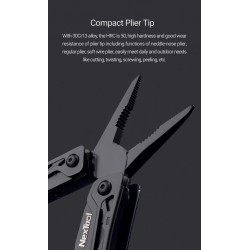 NexTool Black Knight - Ferramenta multifuncional 11 em 1 - alicate dobrável / tesoura / abridor / chaves de fenda