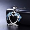 Coconut tree pendant - with blue opal - necklaceNecklaces