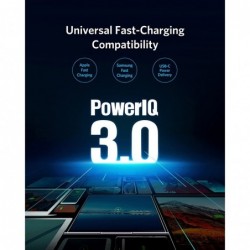 36W - 2-port PIQ 3.0 - type-C - wall charger - with foldable plug