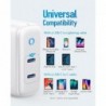 36W - 2-port PIQ 3.0 - type-C - wall charger - with foldable plug
