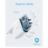 36W - 2-port PIQ 3.0 - type-C - wall charger - with foldable plug
