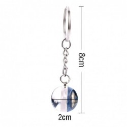 Blue sea life - round double sided glass keychain - turtle / dolphin / seashellsKeyrings