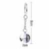 Blue sea life - round double sided glass keychain - turtle / dolphin / seashellsKeyrings