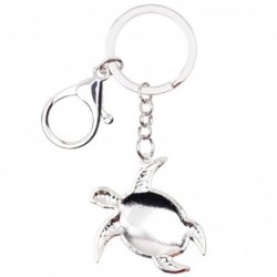 Metal keychain with enamel sea turtle