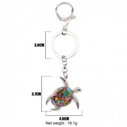 Metal keychain with enamel sea turtle