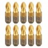 Screwdriver bits - 1/4 inch - titanium coated - anti-slip - Phillips hex shank - PH2 - 25mm - 10 pieces