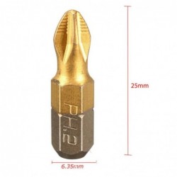 Screwdriver bits - 1/4 inch - titanium coated - anti-slip - Phillips hex shank - PH2 - 25mm - 10 pieces