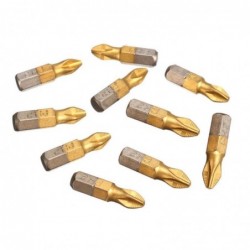 Screwdriver bits - 1/4 inch - titanium coated - anti-slip - Phillips hex shank - PH2 - 25mm - 10 pieces