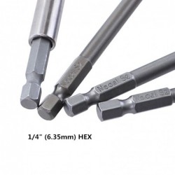 Magnetic alloy drill bits - hex - for electric screwdriver - 1/4" - 50mm / 75mm / 100mm - set - 12 pieces