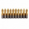 Magnetic screwdriver bits - titanium coated - non-slip - 1/4 inch hex shank - 25mm - 10 pieces