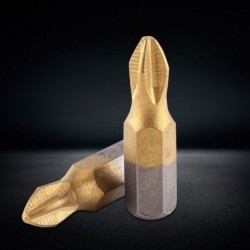Magnetic screwdriver bits - titanium coated - non-slip - 1/4 inch hex shank - 25mm - 10 pieces