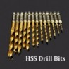 Steel drill bits - HSS titanium coated - 1/4 inch hex shank - high speed - 1.5-6.5mm - 13 pieces