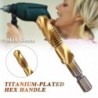 Drill bits - hex shank - titanium plated - HSS screw thread tap - M3 / M4 / M5 / M6 / M8 / M10 - 6 pieces