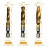 Drill bits - hex shank - titanium plated - HSS screw thread tap - M3 / M4 / M5 / M6 / M8 / M10 - 6 pieces