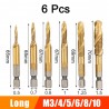 HSS drill bits - hex shank - metric tap - titanium plated - M3 / M4 / M5 / M6 / M8 / M10 - 6 / 7 piecesBits & drills