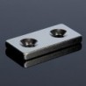 N52 - neodymium magnet - strong countersunk block - 40mm * 20mm * 5mm - with double 5mm hole - 3 pieces