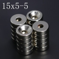 N35 - neodymium magnet - super strong round disc - 15mm * 5mm - with 5mm hole