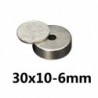 N35 - neodymium magnet - strong round countersunk - with 6mm hole - 30mm * 10mm