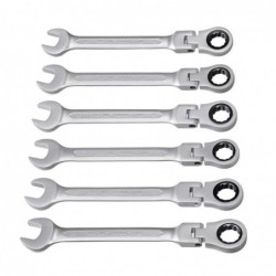 Car wrench set - adjustable gear nut - flexible head - with bag - 12 pieces