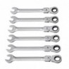 Car wrench set - adjustable gear nut - flexible head - with bag - 12 pieces