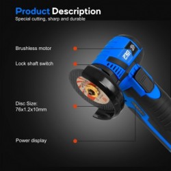 Mini angle grinder - brushless - cordless - for polishing / grinding - 2.0mAh - 18500RPM - 12V
