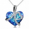 Ocean crystal heart pendant - with necklace - "I Love You Forever"