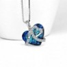 Ocean crystal heart pendant - with necklace - "I Love You Forever"