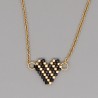Elegant necklace with a colorful beaded heart