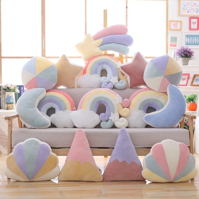 Plush cuddly toys - sky series pillows - moon / shooting star / rainbow / shell Plush cuddly toys - sky series pillows - moon / shooting star / rainbow / shell