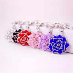 Rosa de cristal de luxo - chaveiro