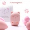 Cosmetic sponge storage box - silicone drying / cleaning case - kitten shapeBrushes