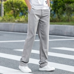 Men's summer trousers - thin - straight - cotton