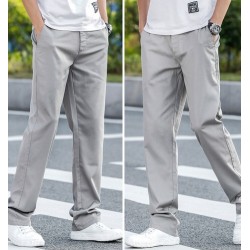 Men's summer trousers - thin - straight - cotton