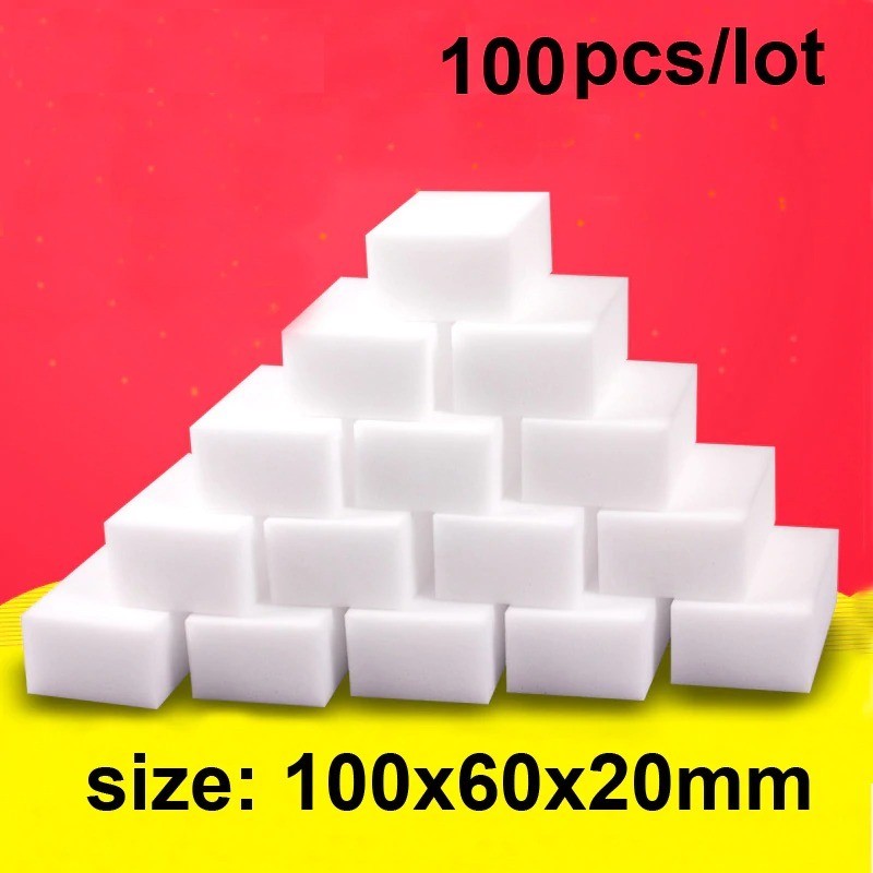 Melamine sponge - for cleaning - for kitchen / bathroom / shoes - 100 pieces