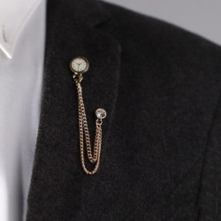 Brooch with a Korean trend - pin with a watch and a chainBrooches