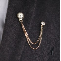 Brooch with a Korean trend - pin with a watch and a chainBrooches