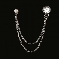 Brooch with a Korean trend - pin with a watch and a chainBrooches