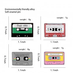 90's music tape - vintage enamel pinBrooches