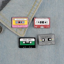 90's music tape - vintage enamel pinBrooches