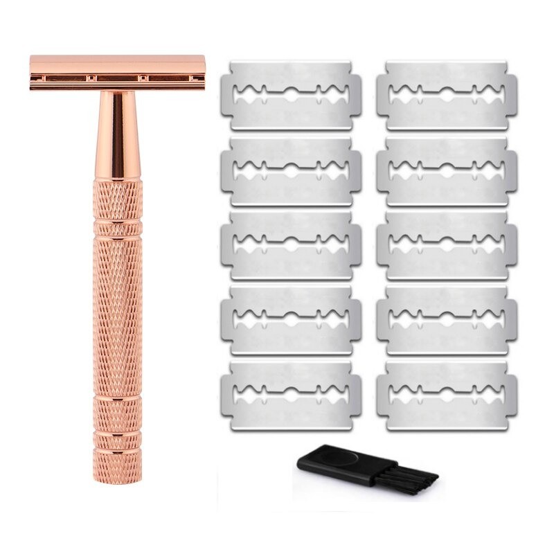 Shaving razor - double edge - with 10 shaving bladesShaving