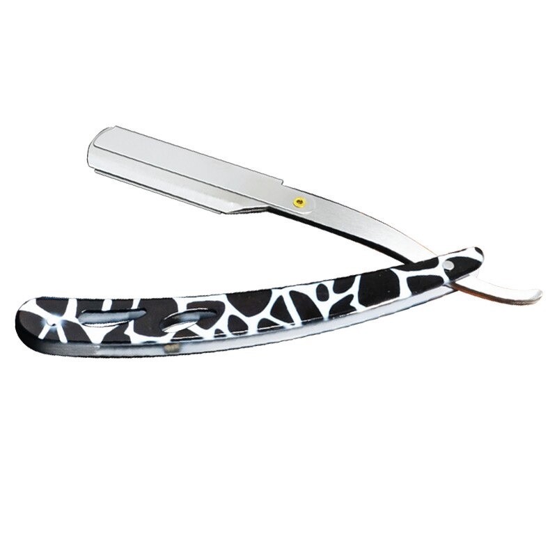 Manual shaving straight razor - folding knife - stainless steel