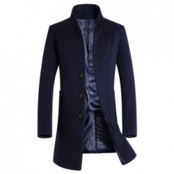 Men's wool coat - long jacket - slim fit