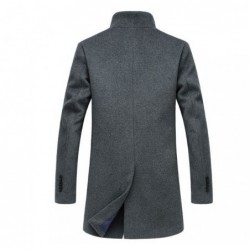 Men's wool coat - long jacket - slim fit